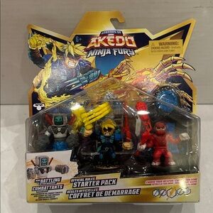 Legends of Akedo Ninja Fury Starter Pack – Official Rules 3 Mini Figures (New)